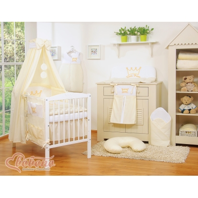 Nyfødt baby sengesæt i 11 dele med sengehimmel - Little Prince/Princess  Enfelben
