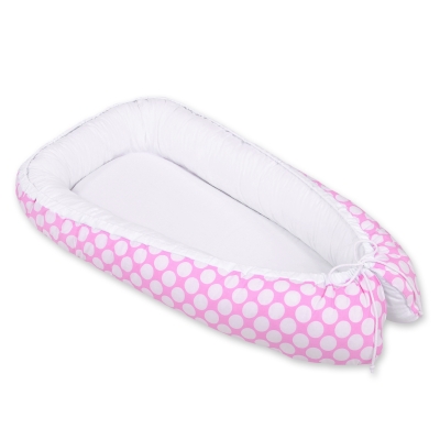 Rede til baby  Lyserød Hvid Pink Polkaprikker