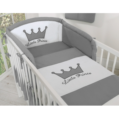 Sæt til babyseng i 2 dele Little Prince/Princess  Antracit