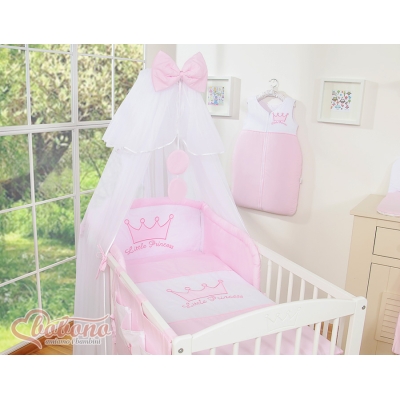 Sæt til babyseng i 7 dele Little Prince/Princess  Lyserød Pink