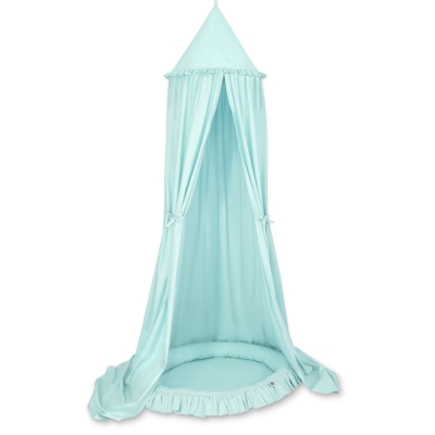 Sengehimmel med Babynest med flæser  Mint Bomuld
