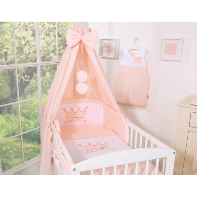 Sengehimmel til babyseng lavet af stof - Little Prince/Princess  Bomuld Pulverrosa