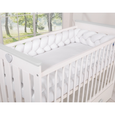 Sengerand flettet velour minky plush hvid