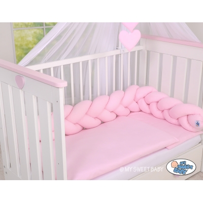 Sengerand flettet til babyseng Snoet  Lyserød Pink