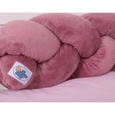 Sengerand flettet velour Støvet Pink minky