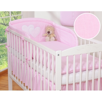 Sengesæt til babyseng  Lyserød Pink Striber