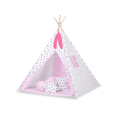 Teltsæt Tipi Telt Børn med legetæppe  Lyserød Pink