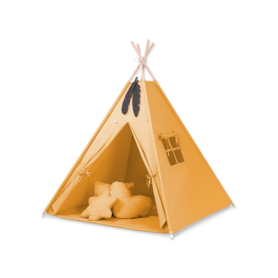 Teltsæt Tipi Telt Børn med legetæppe + puder sæt   Honning