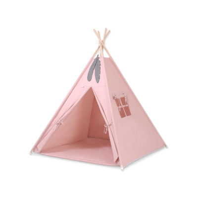 Teltsæt Tipi Telt Børn med legetæppe  Støvet Pink