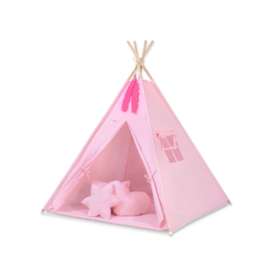 Tipi sæt til børn med legetæppe og puder  Lyserød Pink