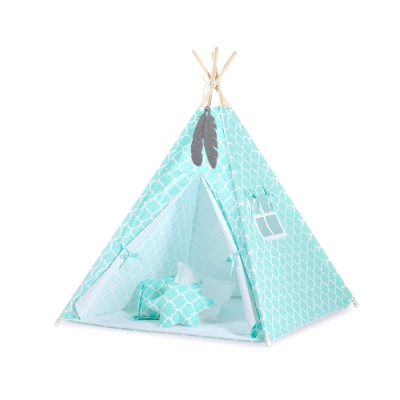 Tipi sæt til børn med legetæppe og puder  Mint Marokko