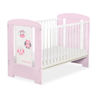 Tremmeseng 120x60cm til baby Munter Ugler    Lyserød Pink