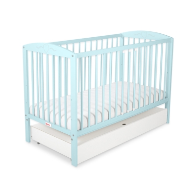 Tremmeseng med Skuffe til baby Hjerter   STANDARD