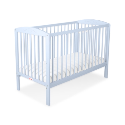 Tremmeseng med hjul til baby Hjerter Blå