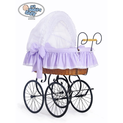 Vintage babykurv  Hvid Lilla Christine