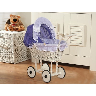 Vogn til babydukke  Hvid