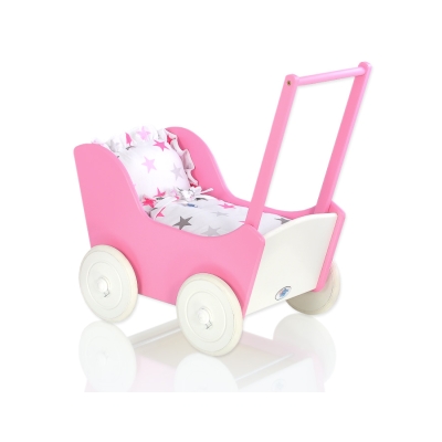 Vogn til babydukke  Hvid