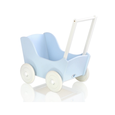 Vogn til babydukke  Hvid Blå
