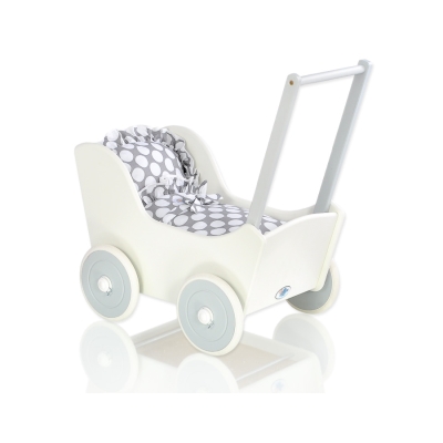 Vogn til babydukke  Hvid Grå