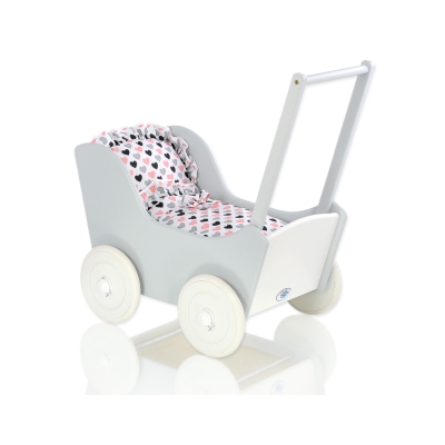 Vogn til babydukke  Hvid Grå