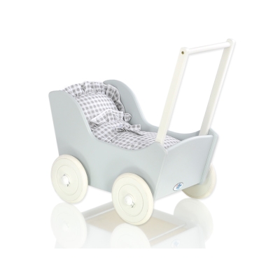 Vogn til babydukke  Hvid Grå