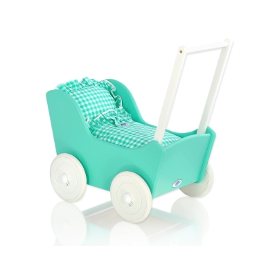 Vogn til babydukke  Mint Hvid