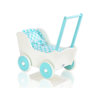 Vogn til babydukke turkis  Hvid Turkis