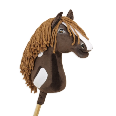 Kæphest mørkebrun hvid Amerikansk Mustang