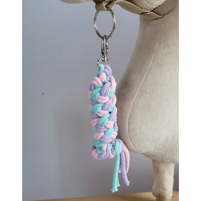 Trekolor flettet træktov til kæphest Mint Lys Pink Violet