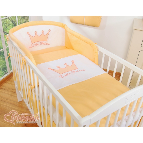 3-delt sengesæt til babyseng Little Prince / Princess  Fersken