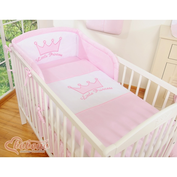 3-delt sengesæt til babyseng Little Prince / Princess  Lyserød Pink