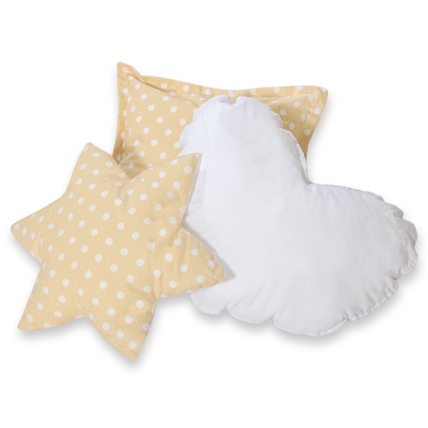 3 puder  Beige Polkaprikker