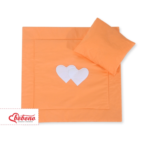 Baby barnevogn sengesæt i 2 dele - Hanging hearts  Orange