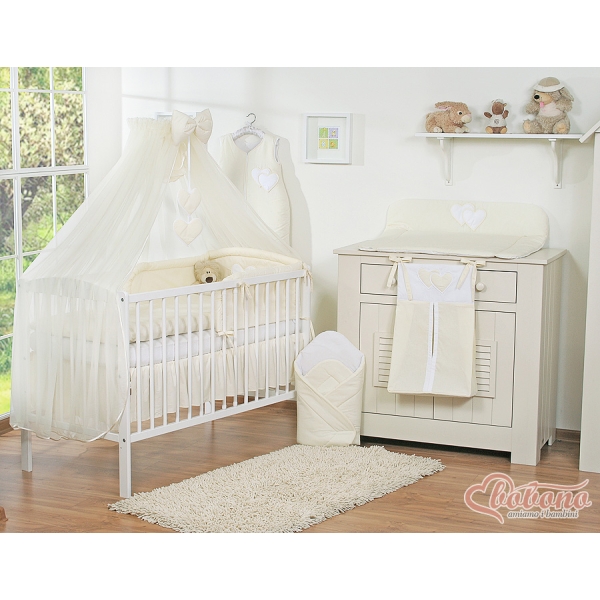 Baby seng myggenet lavet af tyl for tremmeseng - Hanging Hearts  Enfelben Sifonki