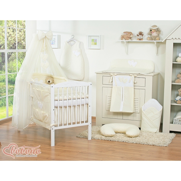 Baby seng myggenet lavet af tyl for tremmeseng - Hanging Hearts  Enfelben Sifonki