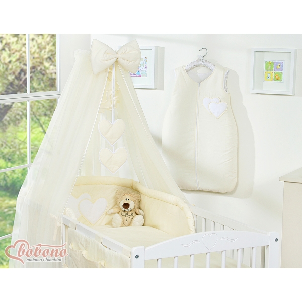 Baby seng myggenet lavet af tyl for tremmeseng - Hanging Hearts  Enfelben Sifonki