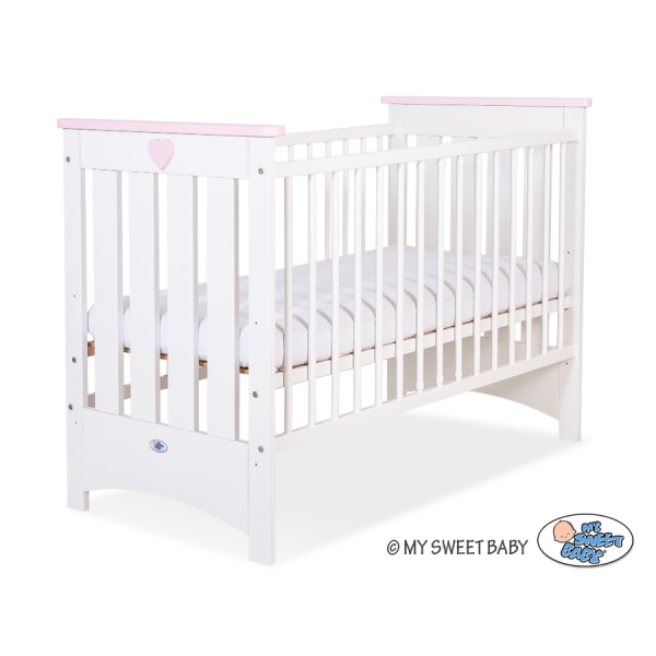 Baby tremmeseng 120x60 Lorenzo III  Lyserød Hvid Pink