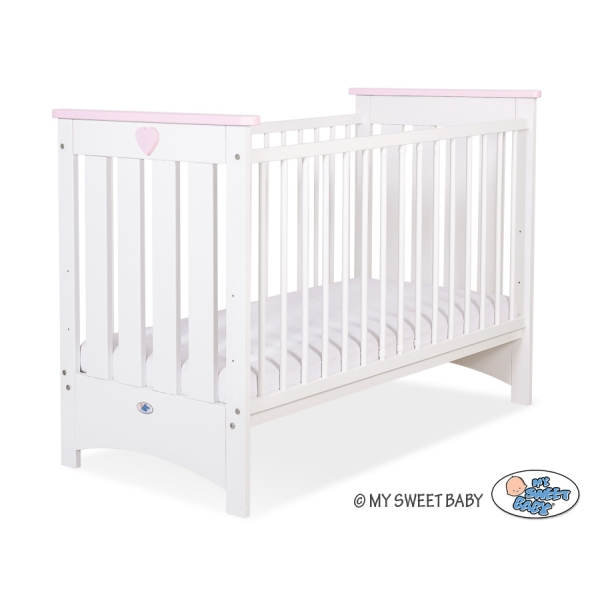 Baby tremmeseng 120x60 Lorenzo III  Lyserød Hvid Pink