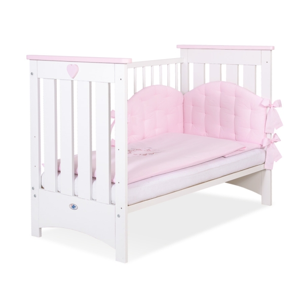 Baby tremmeseng 120x60 Lorenzo III  Lyserød Hvid Pink