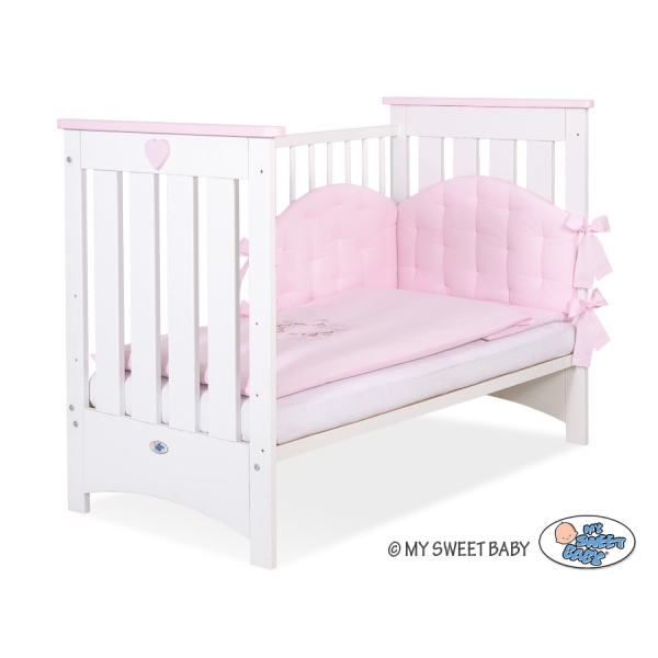 Baby tremmeseng 120x60 Lorenzo III  Lyserød Hvid Pink