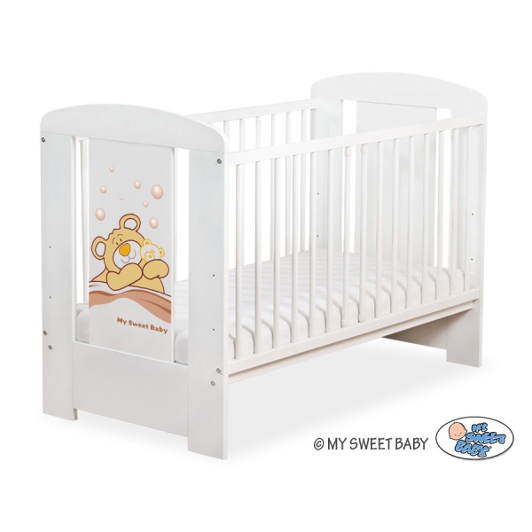Baby tremmeseng 120x60cm Bamse Barnaba  Hvid