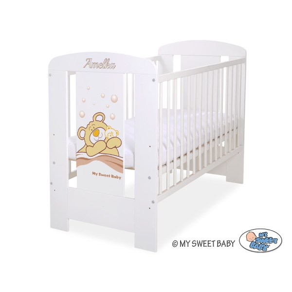 Baby tremmeseng 120x60cm Bamse Barnaba  Hvid