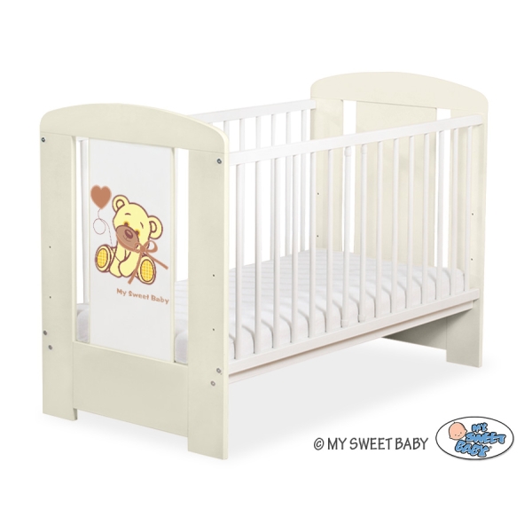 Baby tremmeseng 120x60cm Bamse med sløjfe  Enfelben