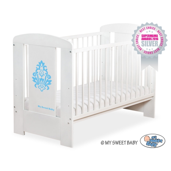 Baby tremmeseng 120x60cm Glamour  Hvid Blå Glamour