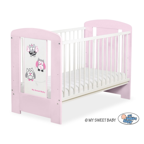 Baby tremmeseng 120x60cm Munter Ugler   Lyserød Pink