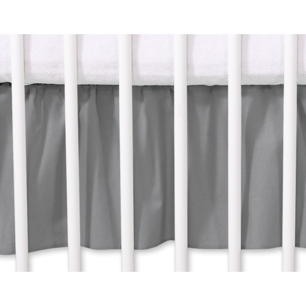 Baby tremmeseng dekorativ støv flæse-kantskjuler 120x60cm - Hanging Hearts  Antracit