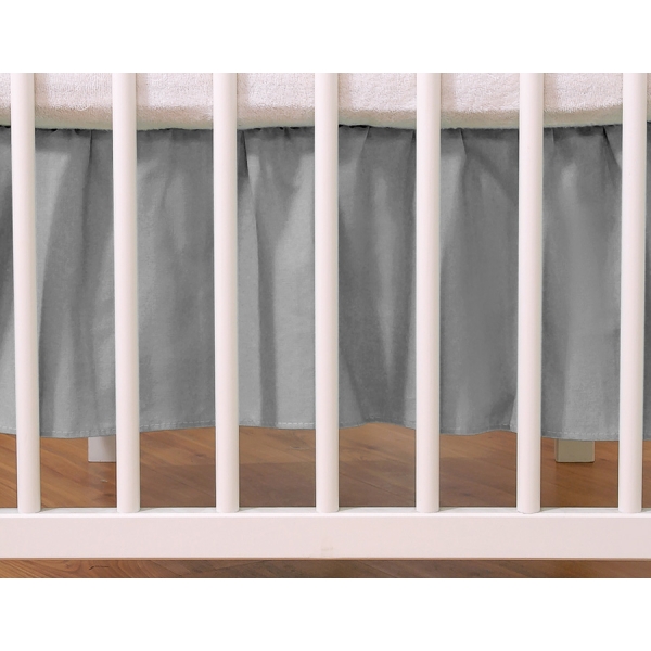 Baby tremmeseng dekorativ støv flæse-kantskjuler 120x60cm - Hanging Hearts  Antracit