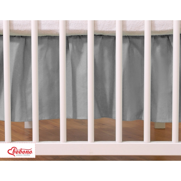 Baby tremmeseng dekorativ støv flæse-kantskjuler 120x60cm - Hanging Hearts  Antracit