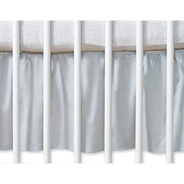 Baby tremmeseng dekorativ støv flæse-kantskjuler 120x60cm - Hanging Hearts  Grå