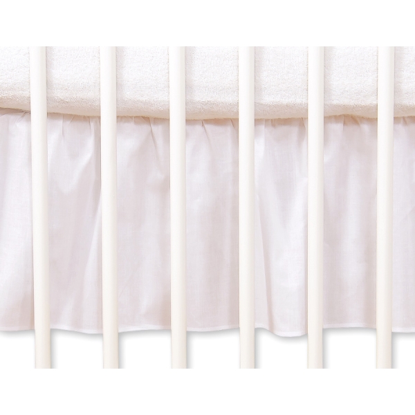 Baby tremmeseng dekorativ støv flæse-kantskjuler 120x60cm - Hanging Hearts  Hvid